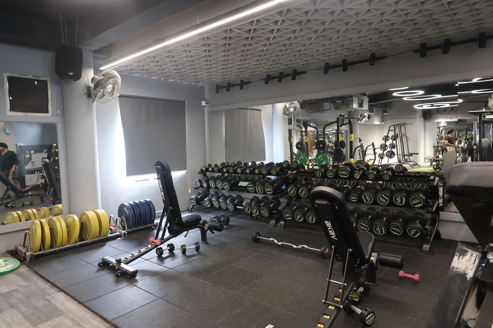 Free weight training zone at Hey Fitness